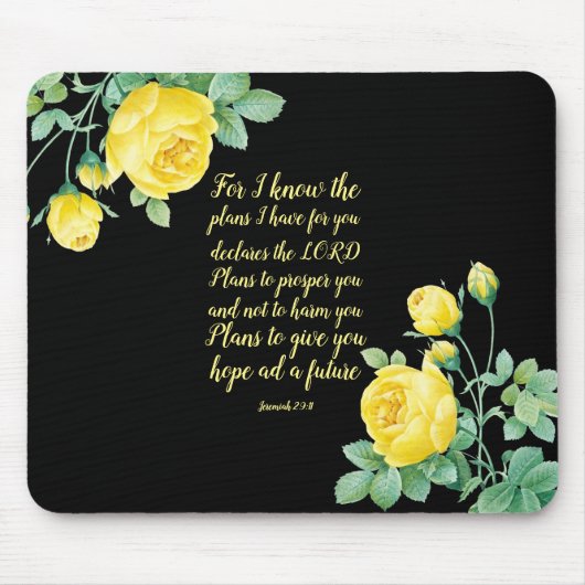 Elegante Blumenschrift 29:11 Mauspad (Vorne)