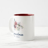 Elegante Blumenschrift Bloom Oma Custom Zweifarbige Tasse (Vorderseite Links)