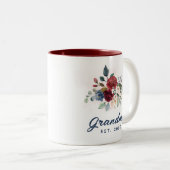 Elegante Blumenschrift Bloom Oma Custom Zweifarbige Tasse (VorderseiteRechts)