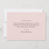 Elegante Blumenschrift Hochzeit Dankeskarte (Rückseite)