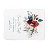 Elegante Blumenschrift Hochzeit Speichern Sie das Magnet (Horizontal)