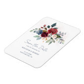 Elegante Blumenschrift Hochzeit Speichern Sie das  Magnet (Linke Seite)