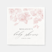 Elegante Blumenschrift Pink Baby Shower Serviette (Vorderseite)