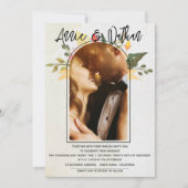 Elegante Blumenschrift Romantisches Foto Hochzeit (Vorderseite)