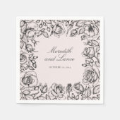 Elegante Blumenschrift Serviette (Vorderseite)