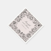 Elegante Blumenschrift Serviette (Ecke)