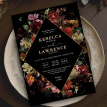 Elegante blumenschwarze Hochzeit