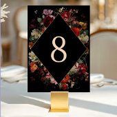 Elegante blumenschwarze Hochzeit Tischnummer