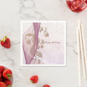 Elegante Blumenserien 70. Geburtstag Papierserviet Serviette