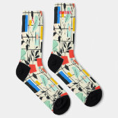 Elegante Blumensocken mit geometrischen Farbblöcke Socken (Rechts)
