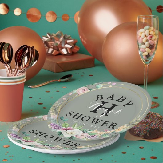 Elegante Blumenspülung Party Paper Teller (Multi)