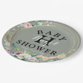 Elegante Blumenspülung Party Paper Teller (Schrägansicht)