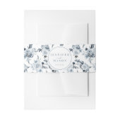 Elegante blumenstaubige blaugraue Hochzeit Einladungsbanderole (Vorderseite Beispiel)