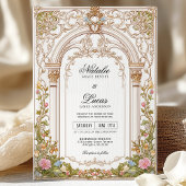 Elegante Blumenstrasse Jugendstil Einladung zur Ho