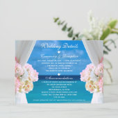 Elegante Blumenstrauß Beach Sommerhochzeiten Detai Einladung (Stehend Vorderseite)