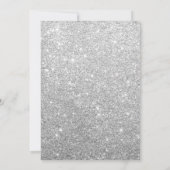 Elegante Blumenstrauß Blauer Silberpfeiler Hochzei Einladung (Rückseite)