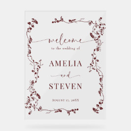 Elegante Blumenstrauß Classic Wedding Acrylschild