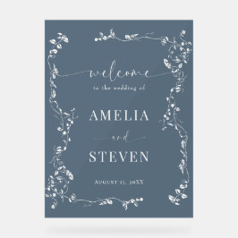 Elegante Blumenstrauß Classic Wedding Acrylschild