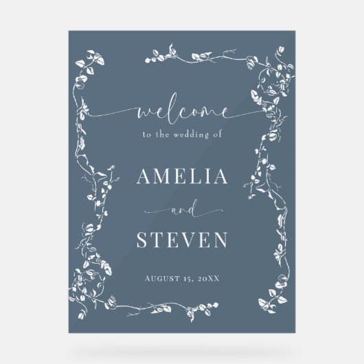 Elegante Blumenstrauß Classic Wedding Acrylschild (Vorderseite)