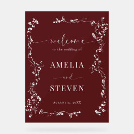 Elegante Blumenstrauß Classic Wedding Acrylschild