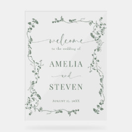 Elegante Blumenstrauß Classic Wedding Acrylschild