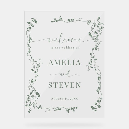 Elegante Blumenstrauß Classic Wedding Acrylschild (Vorderseite)