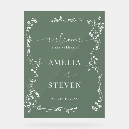 Elegante Blumenstrauß Classic Wedding Acrylschild (Vorderseite)