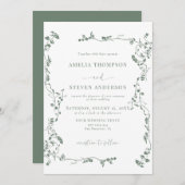 Elegante Blumenstrauß Classic Wedding Einladung (Vorne/Hinten)