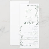 Elegante Blumenstrauß Classic Wedding Menükarte (Vorne/Hinten)