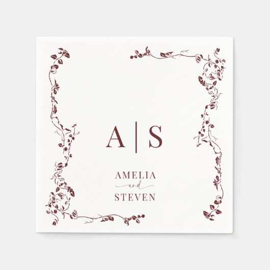 Elegante Blumenstrauß Classic Wedding Serviette (Vorderseite)