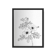 Elegante Blumenstrauß-Linie Kunstdruckerei - Minim