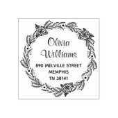 Elegante Blumenstrauß Runde Rücksendeadresse Brief Gummistempel (Prägung)