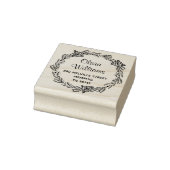 Elegante Blumenstrauß Runde Rücksendeadresse Brief Gummistempel (Stempel)