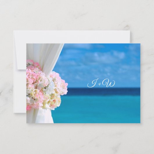 Elegante Blumenstrauß-Strandkarte Einladung (Rückseite)