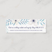 Elegante Blumenstraußozeanblau-Hochzeitsdetails Mini Visitenkarte (Vorderseite)