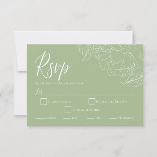 Elegante Blumenstube RSVP Karte (Vorderseite)