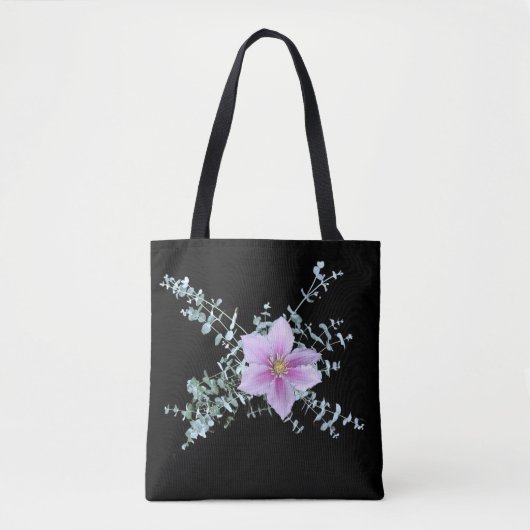 Elegante Blumentasche - rosa Blume Design Tasche (Vorderseite)