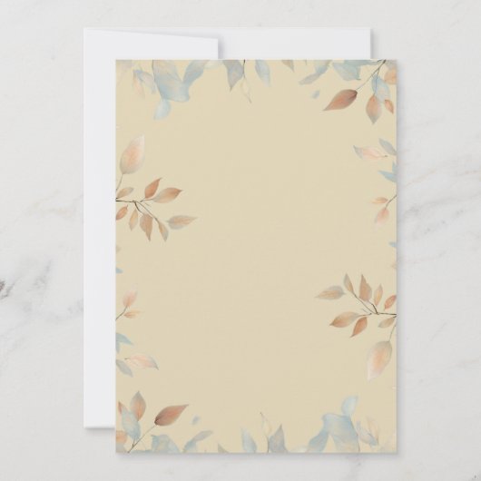 Elegante Blumentaufe Einladung (Rückseite)