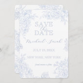 Elegante Blumentoile mit Foto Flat Save The Date (Vorne/Hinten)