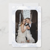 Elegante Blumentoile mit Foto Flat Save The Date (Rückseite)