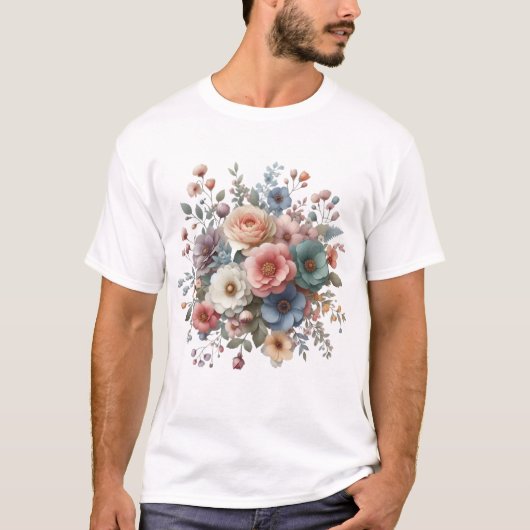 Elegante Blumenträume T-Shirt (Vorderseite)