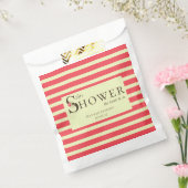 Elegante Blumentypografie Korallengrüne Dusche Geschenktütchen (Versiegelt)