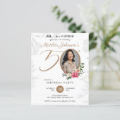 Elegante Blumenüberraschung 50. Geburtstagseinladu (Stehend Vorderseite)