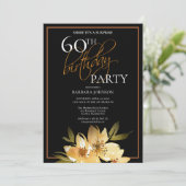 Elegante Blumenüberraschung 60. Geburtstag Einladung (Stehend Vorderseite)
