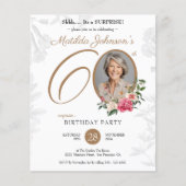 Elegante Blumenüberraschung 60. Geburtstagseinladu (Vorderseite)