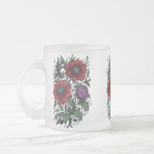 Elegante Blumenvase auf gefrostetem Glasmug (300 m Mattglastasse