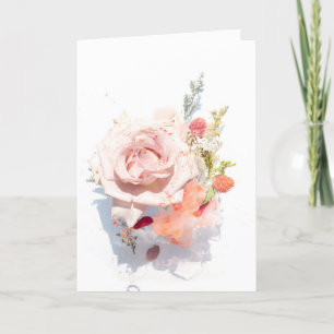 Elegante Blumenvase zum Valentinstag Feiertagskarte