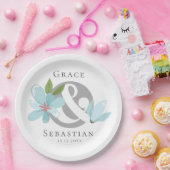 Elegante Blumenverkleidung Pappteller (Party)