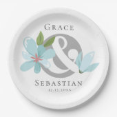 Elegante Blumenverkleidung Pappteller (Vorderseite)