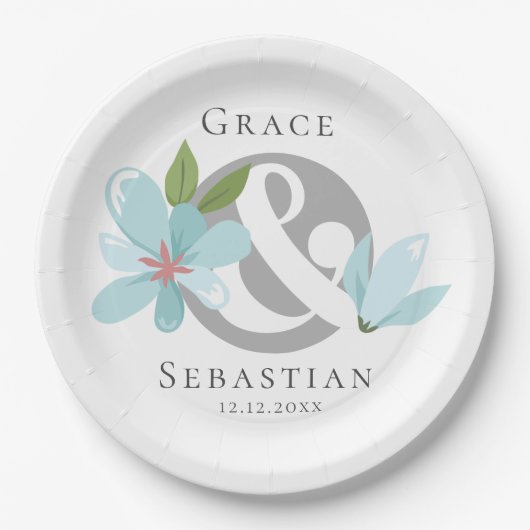 Elegante Blumenverkleidung Pappteller (Vorderseite)